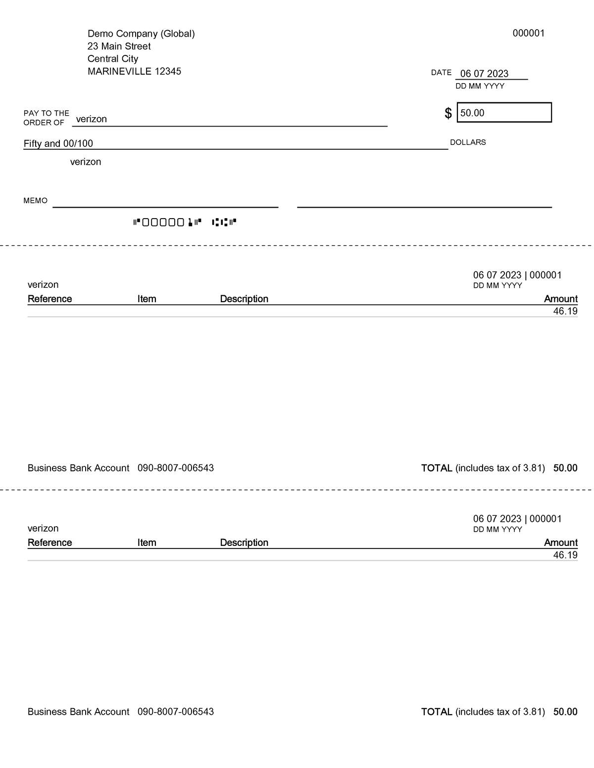 Cheques 23Jun2023 - 23 Main Street Central City MARINEVILLE 12345 ...