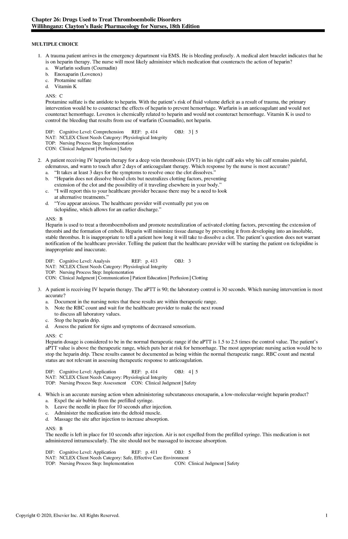 Exam View - Chapter 26 - Use it - Chapter 26: Drugs Used to Treat ...