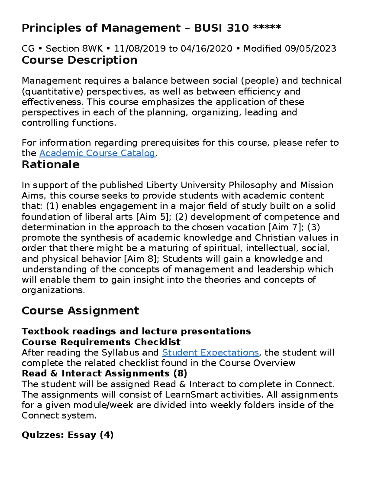 BUSI 310 Principles OF Management - Principles of Management – BUSI 310 ...