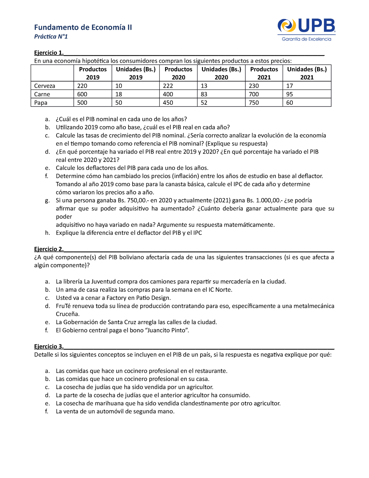 Ejercicios De Introducción A La Macroeconomía - Fundamento De Economía ...