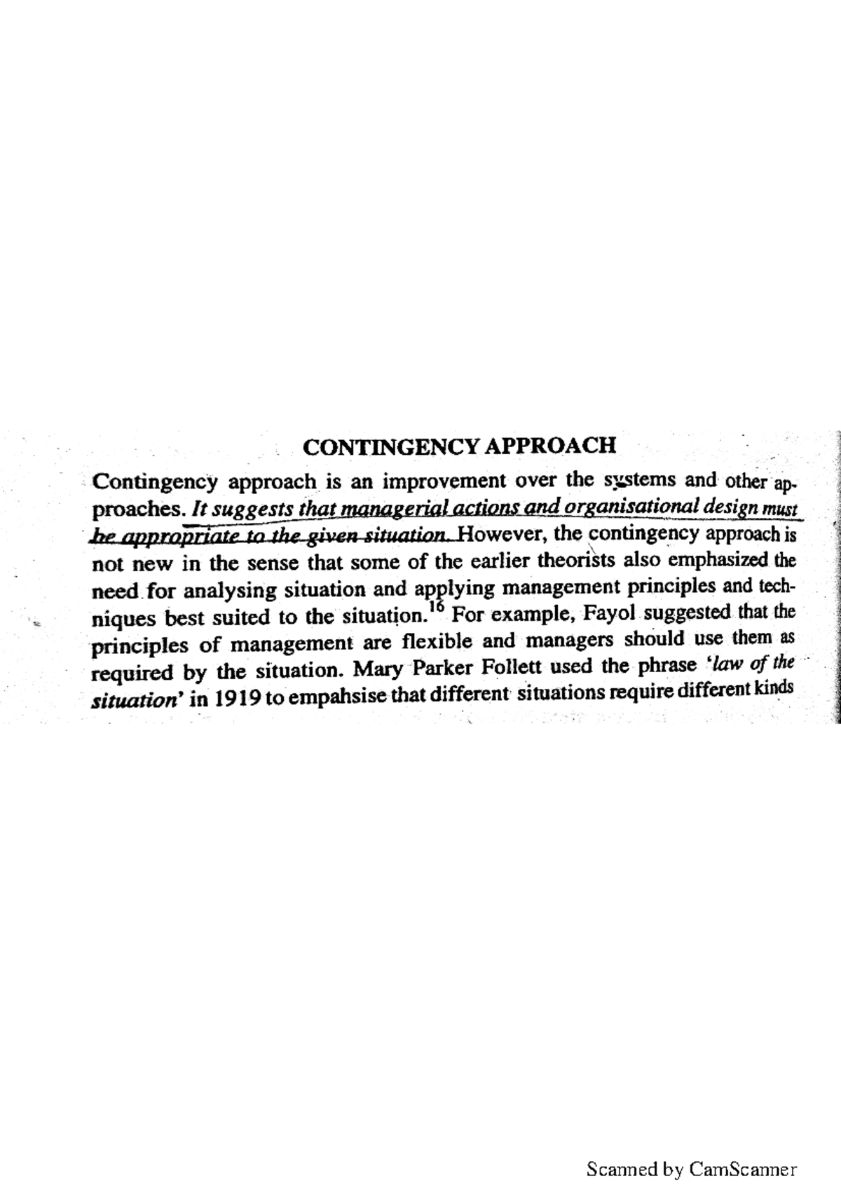 Contingency approach - Fundamentals Of Management - Studocu