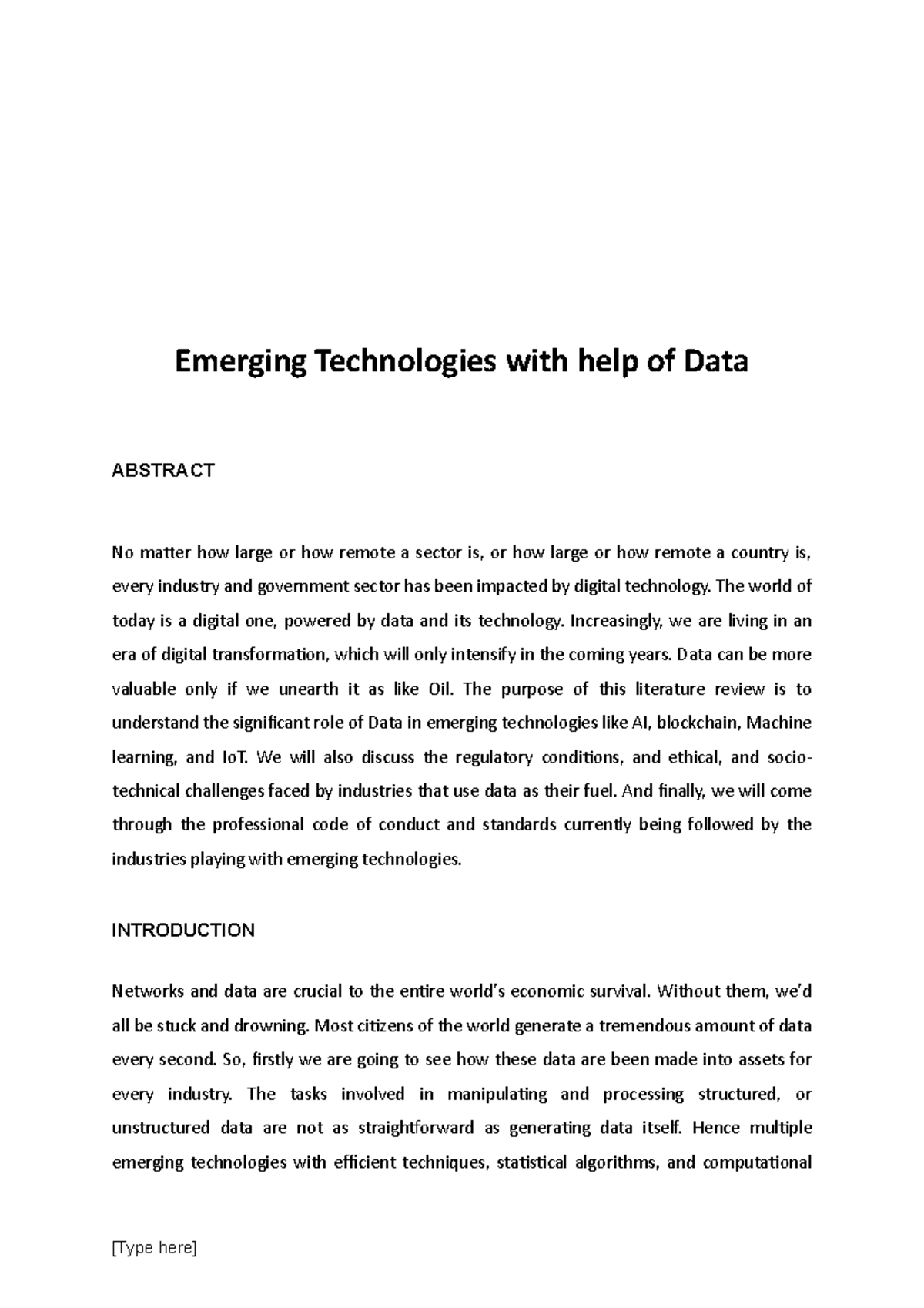 PIIT upload - Professional Issues in IT - Emerging Technologies with ...