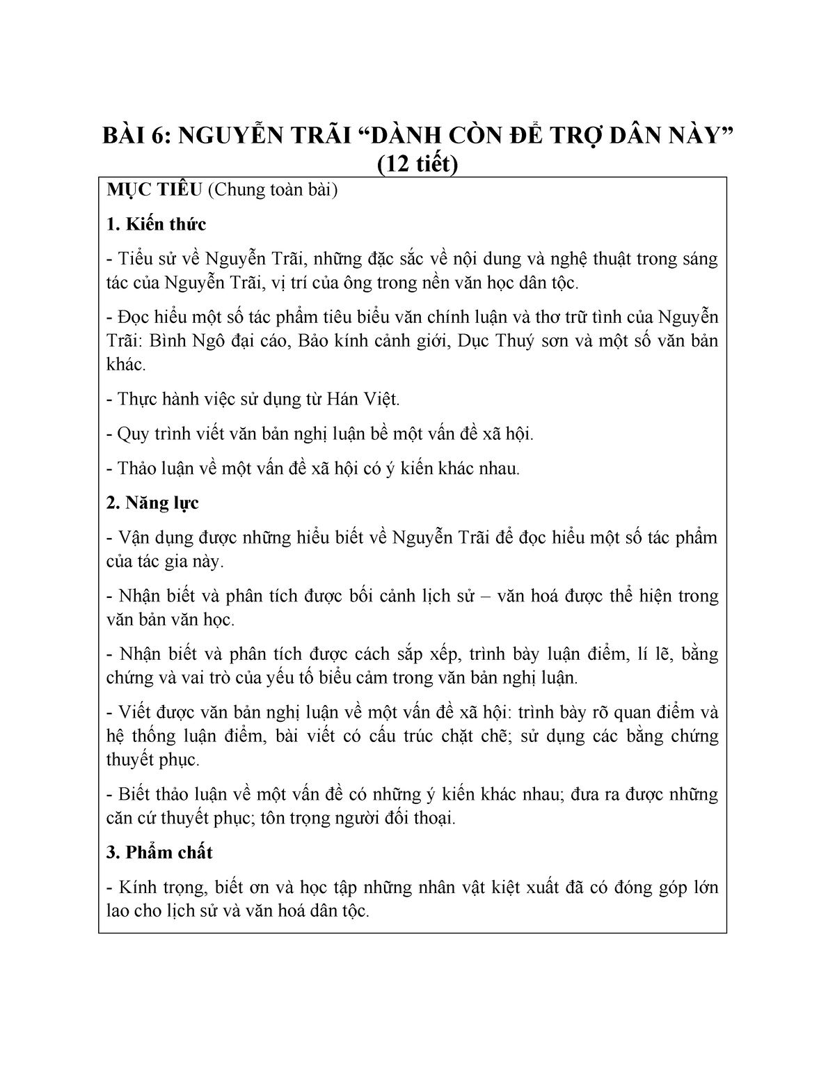 KHDH - TÁC GIA NGUYỄN TRÃI - BÀI 6: NGUYỄN TRÃI “DÀNH CÒN ĐỂ TRỢ DÂN ...