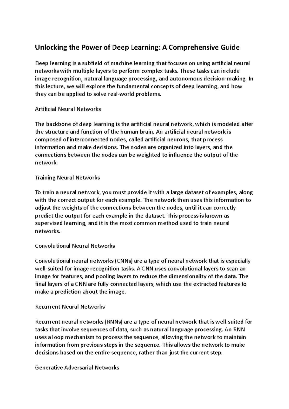 Unlocking The Power Of Deep Learning A Comprehensive Guide These Tasks Can Include Image Unlocking The Power Of Deep Learning A Comprehensive Guide These Tasks Can Include Image