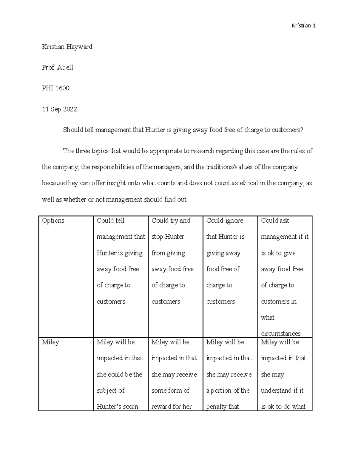 Module 4 Dropbox - Kristian Hayward Prof. Abell PHI 1600 11 Sep 2022 ...