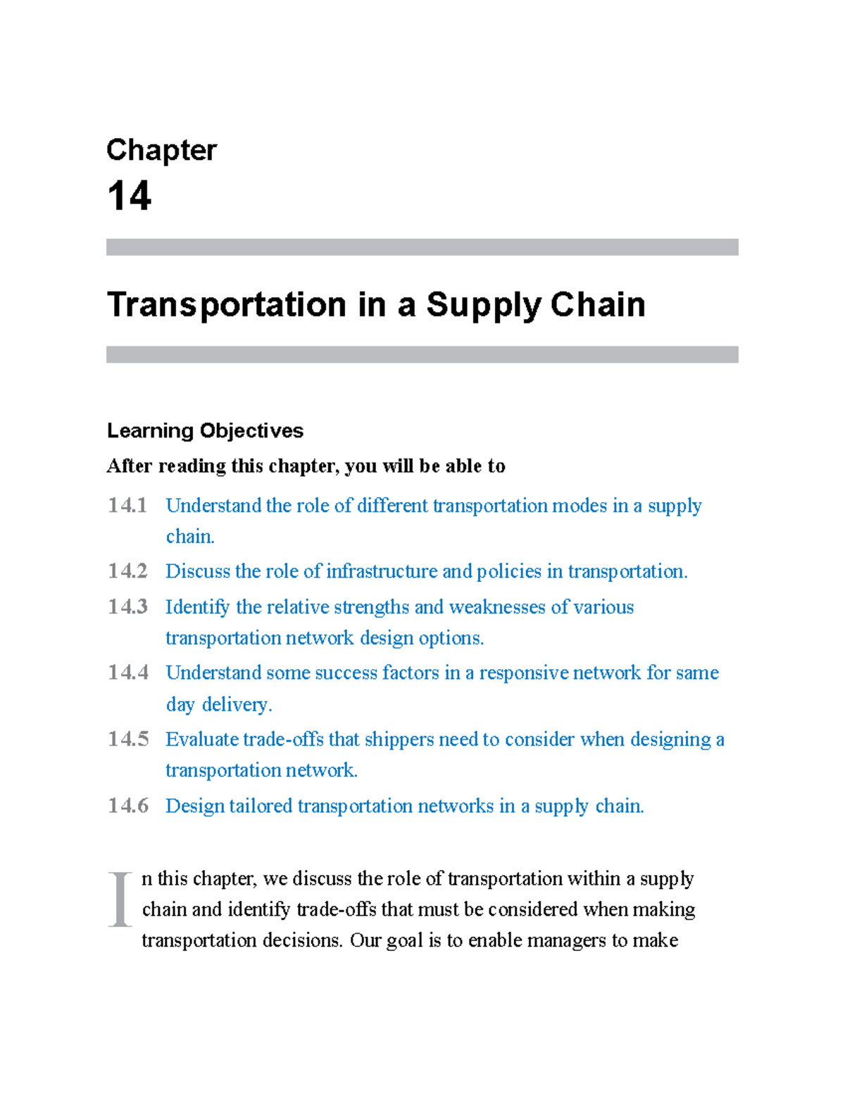 Unit - III - G.Gnanakumar - I Chapter 14 Transportation in a Supply ...