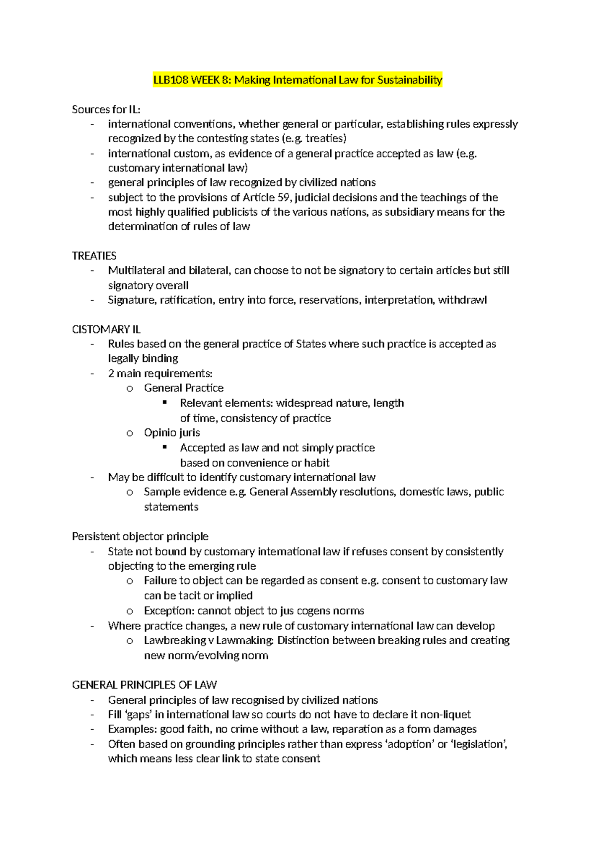 LLB108 Week 8 - lecture notes week 8 - LLB108 WEEK 8: Making ...