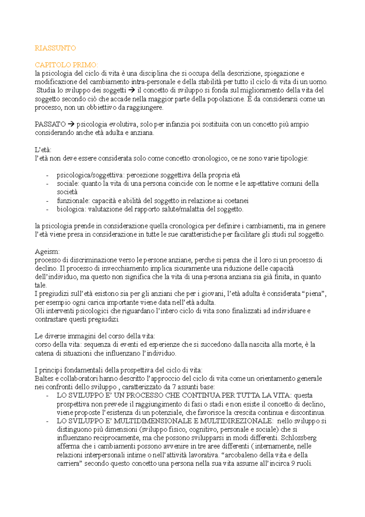 Psicologia DEL Ciclo DI VITA modelli teoretici e strategie d'intervento ...