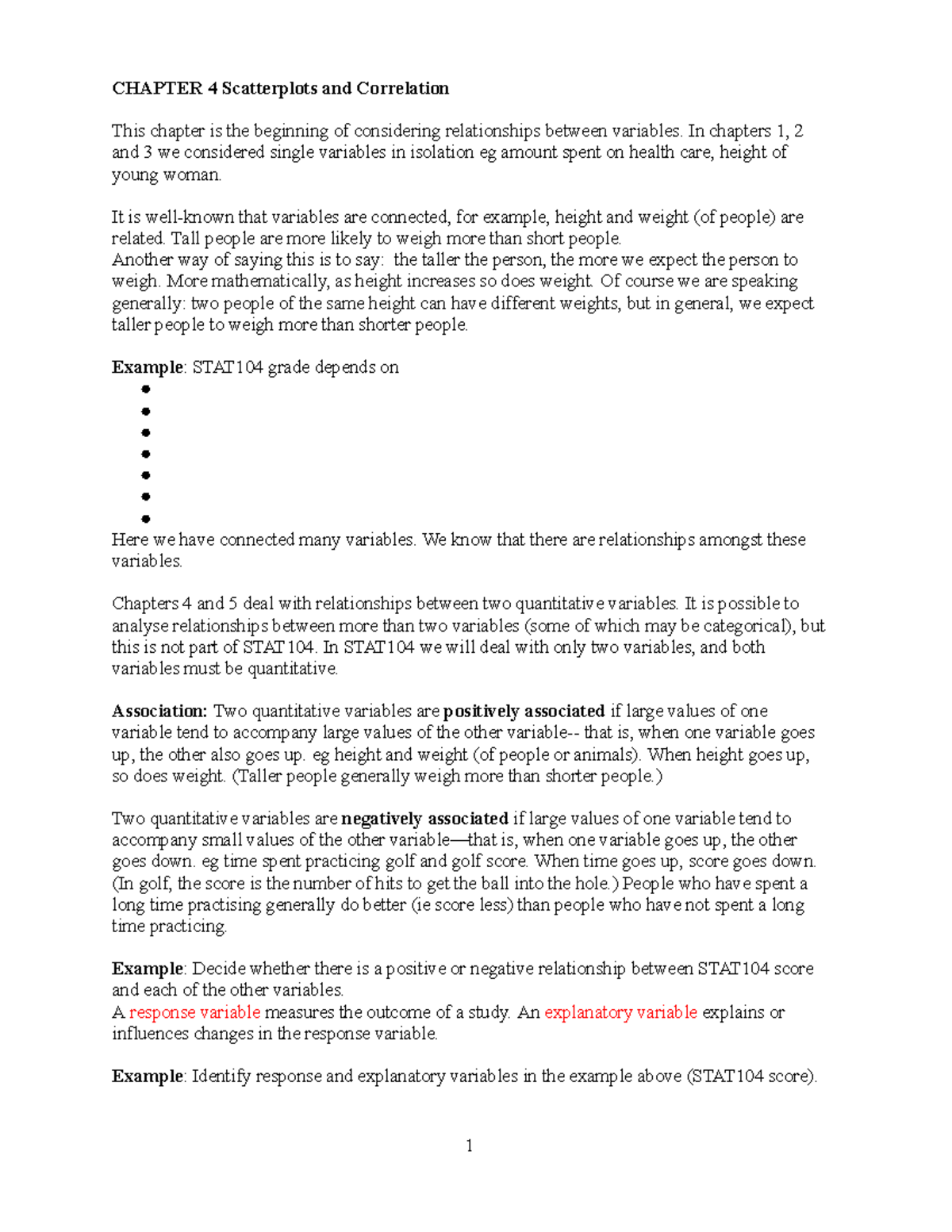 Chapter 4 marked up CHAPTER 4 Scatterplots and Correlation This