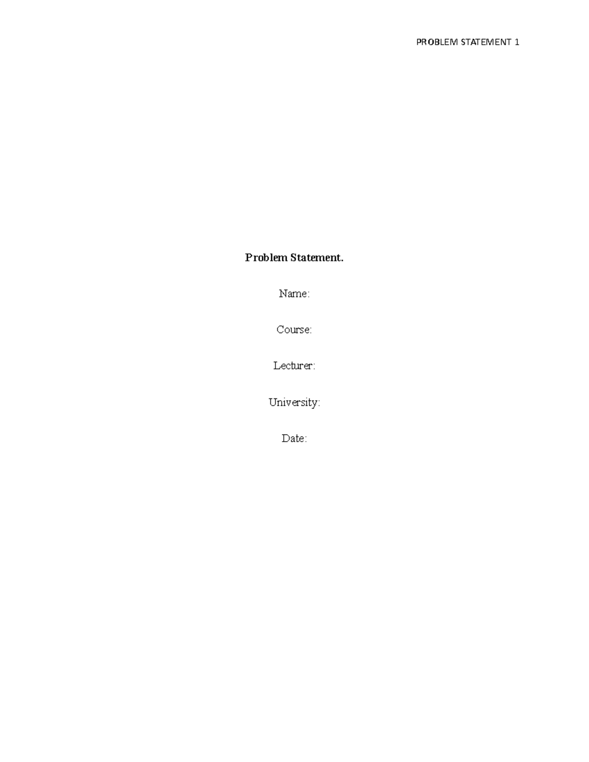 An answered problem Statement question in APA format. - Problem ...