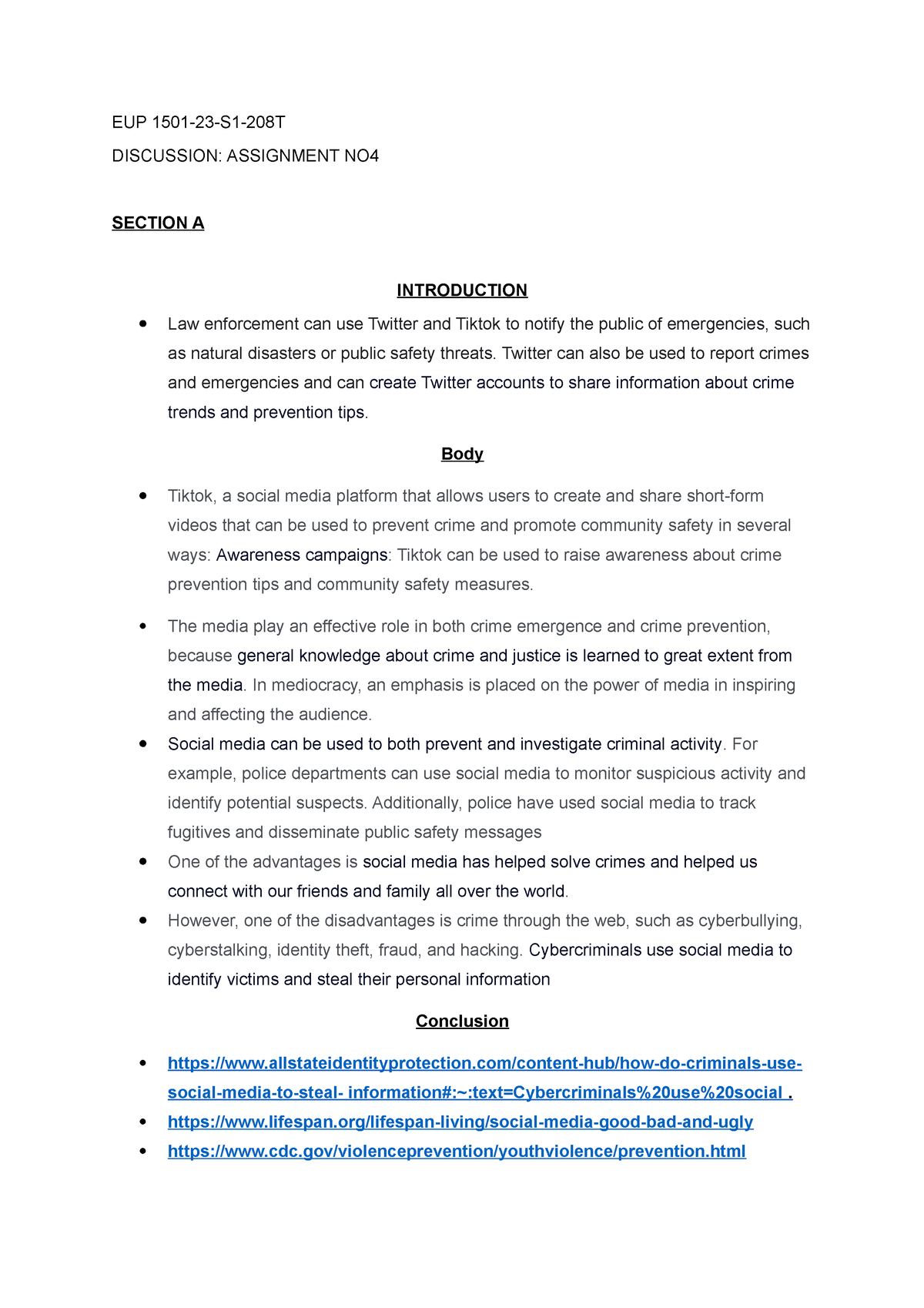 eup1501 assignment 4 quiz answers