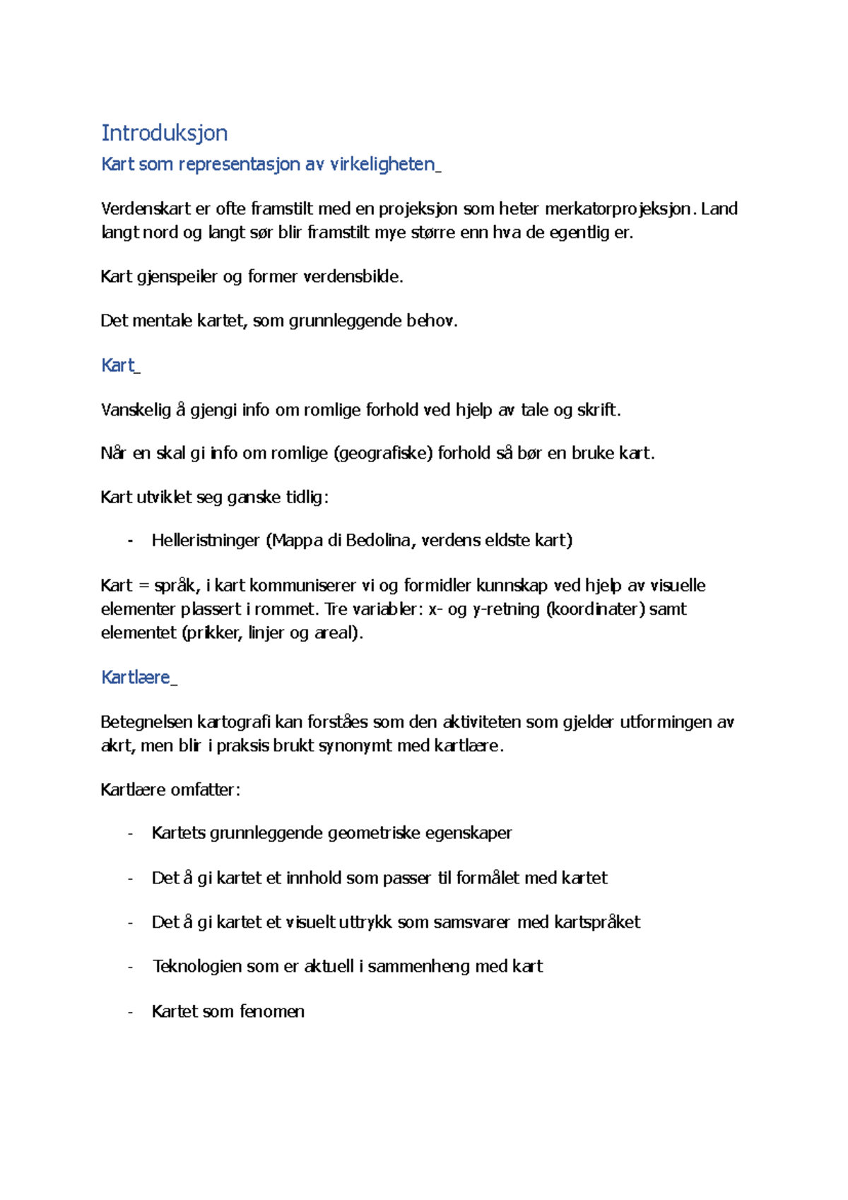 Introduksjon - Introduksjon Kart som representasjon av virkeligheten ...