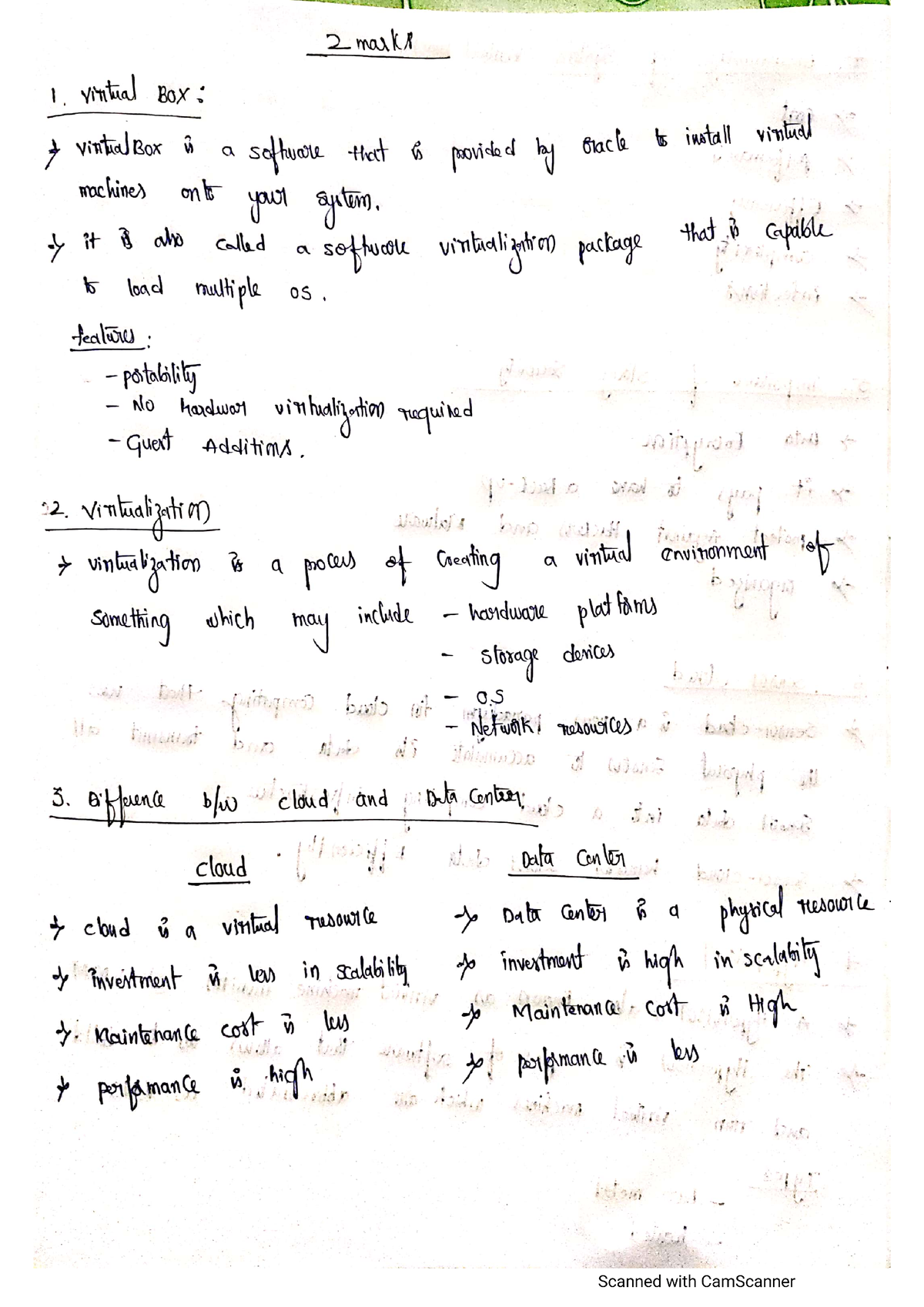 Fog 2 marks - questions - Cloud Computing - SIST - Studocu