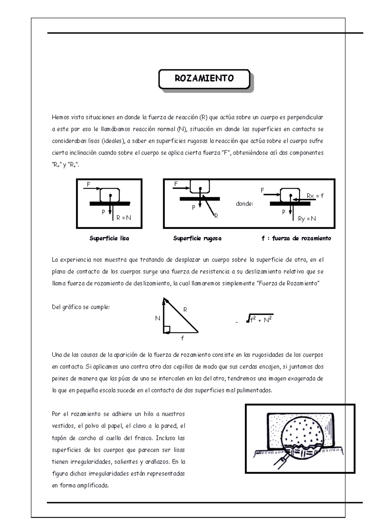 12-Rozamiento - Hola - P R = N P R F P Ry = N Rx = f F donde ...