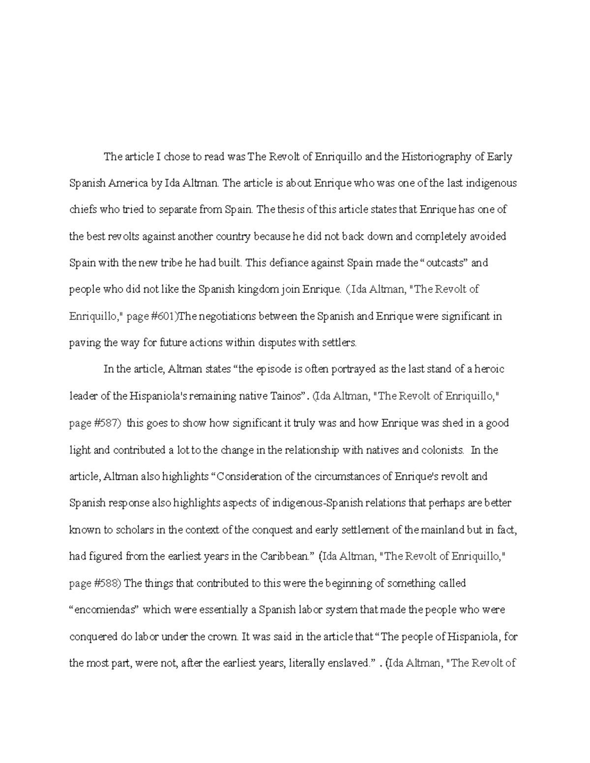 Civ paper example - The article I chose to read was The Revolt of ...