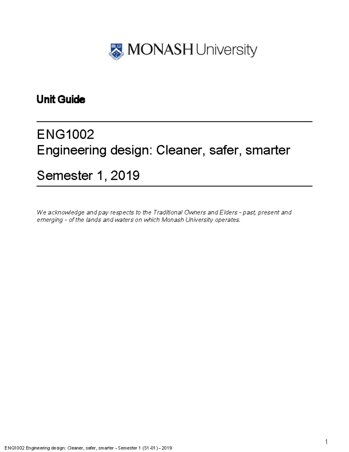 ENG1002 study resource - Unit Guide ENG1002 Engineering - Studocu