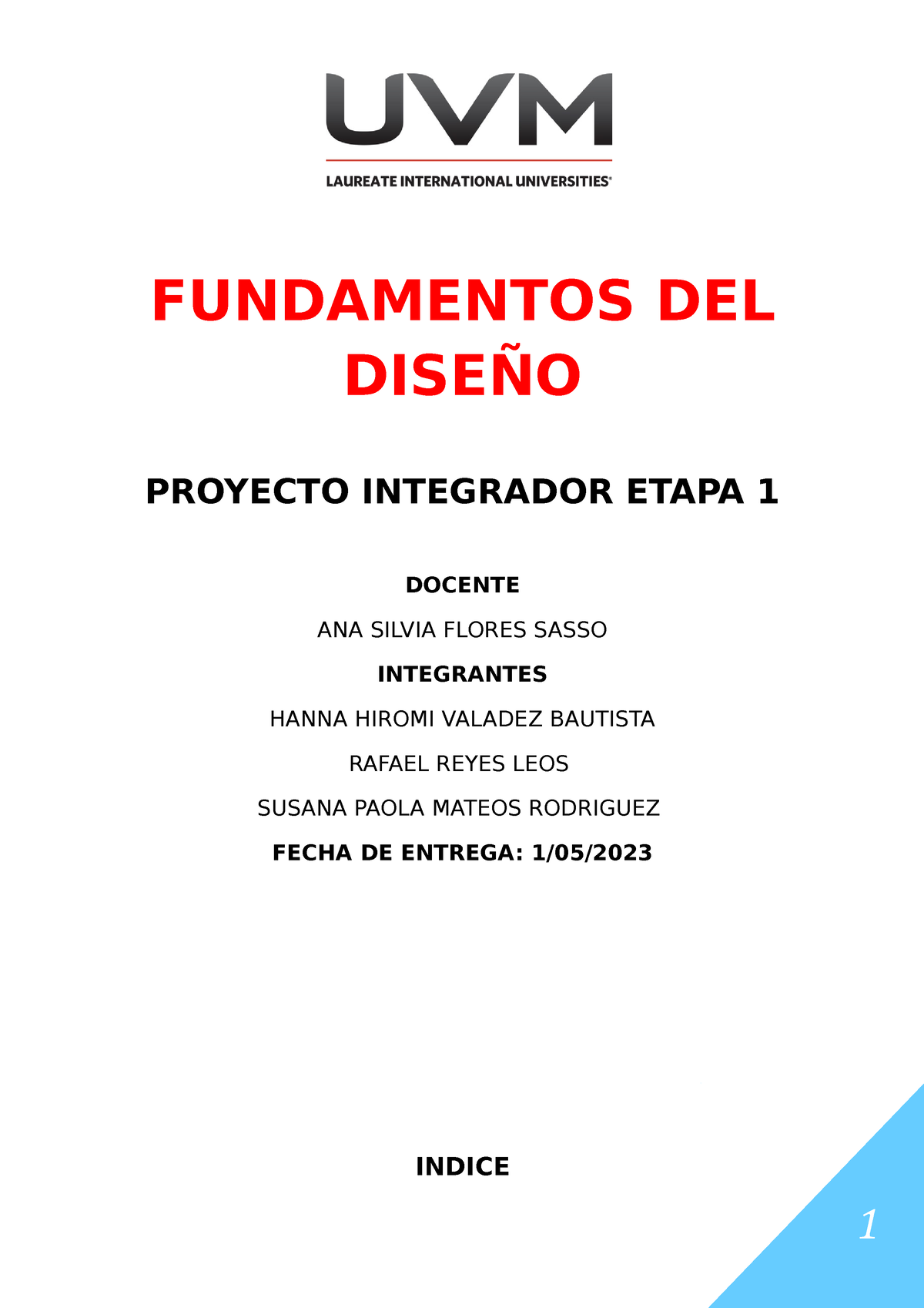 Act 6. Proyecto Integrador - FUNDAMENTOS DEL DISEÑO PROYECTO INTEGRADOR ...