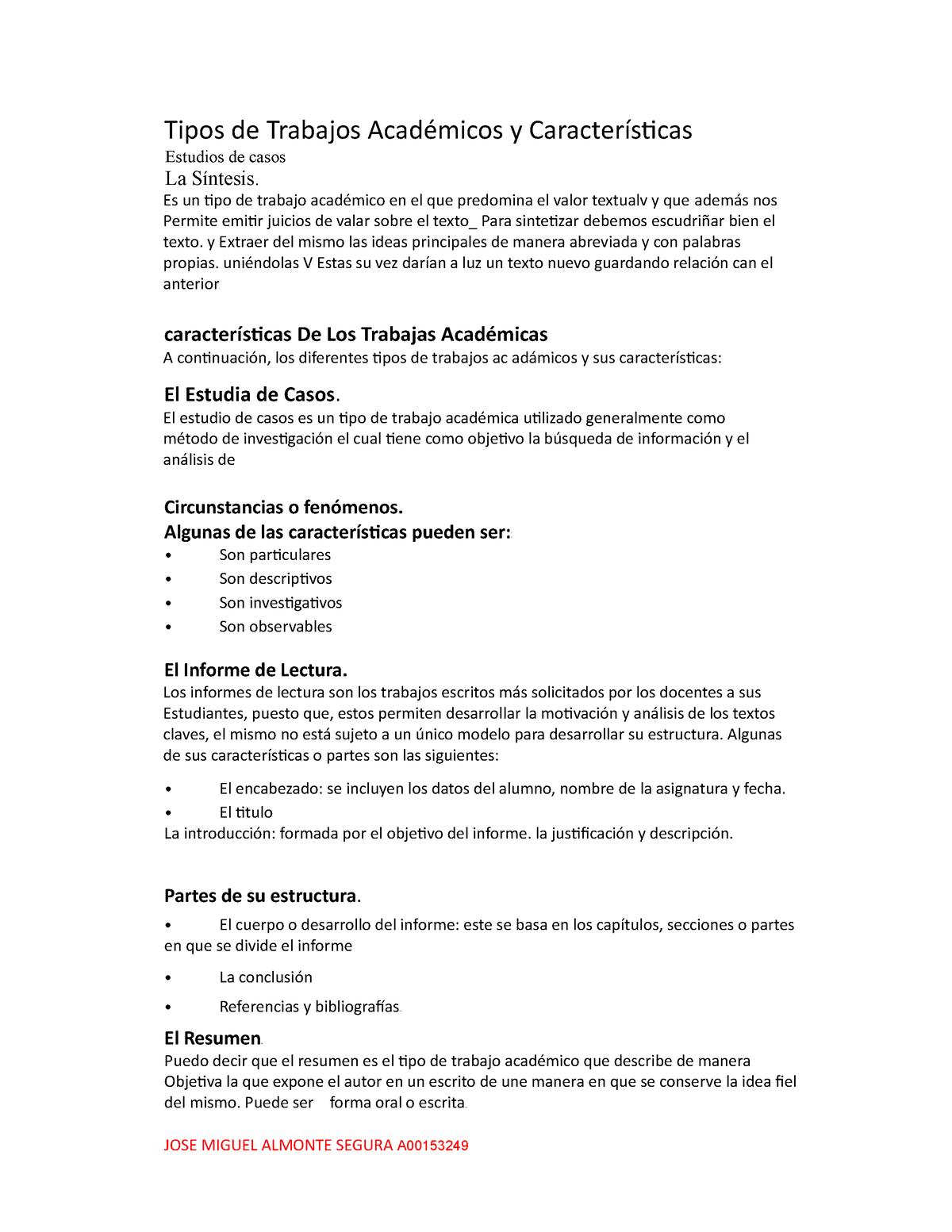 Tipos De Trabajos Académicos Y Características Tipos De Trabajos Académicos Y Características 4523