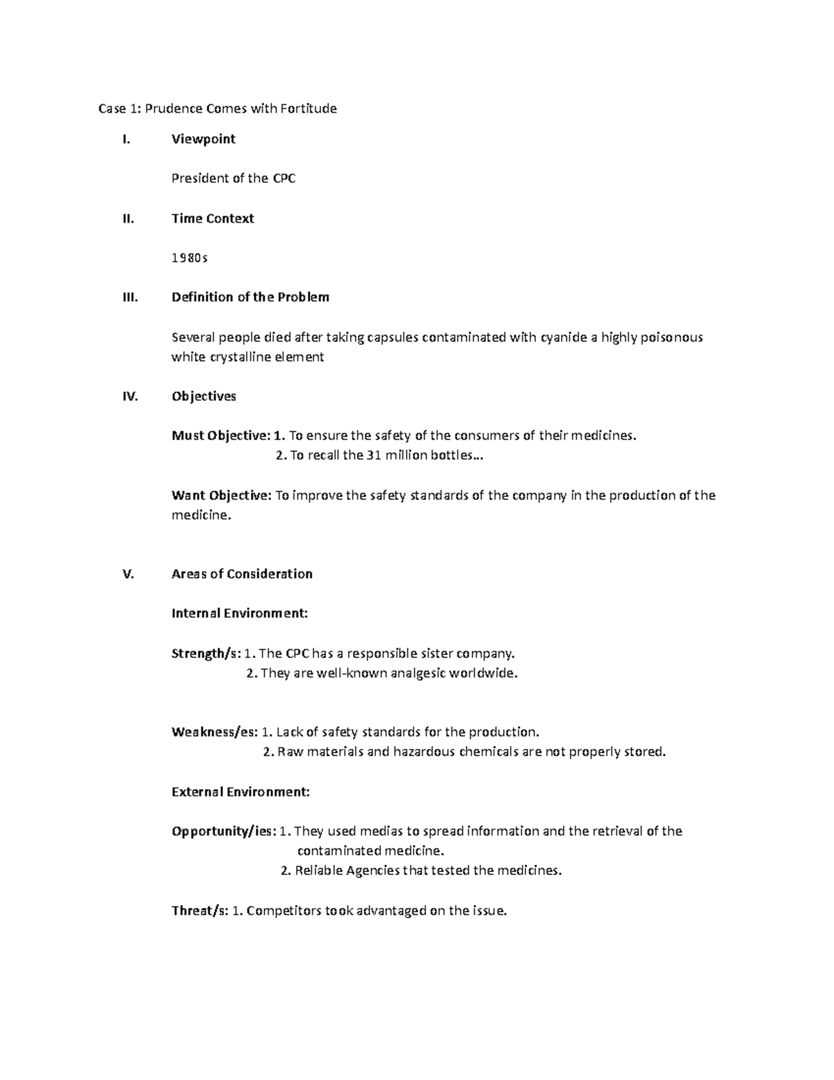 Case-study-sample - PLEASE READ. - Case 1: Prudence Comes with ...