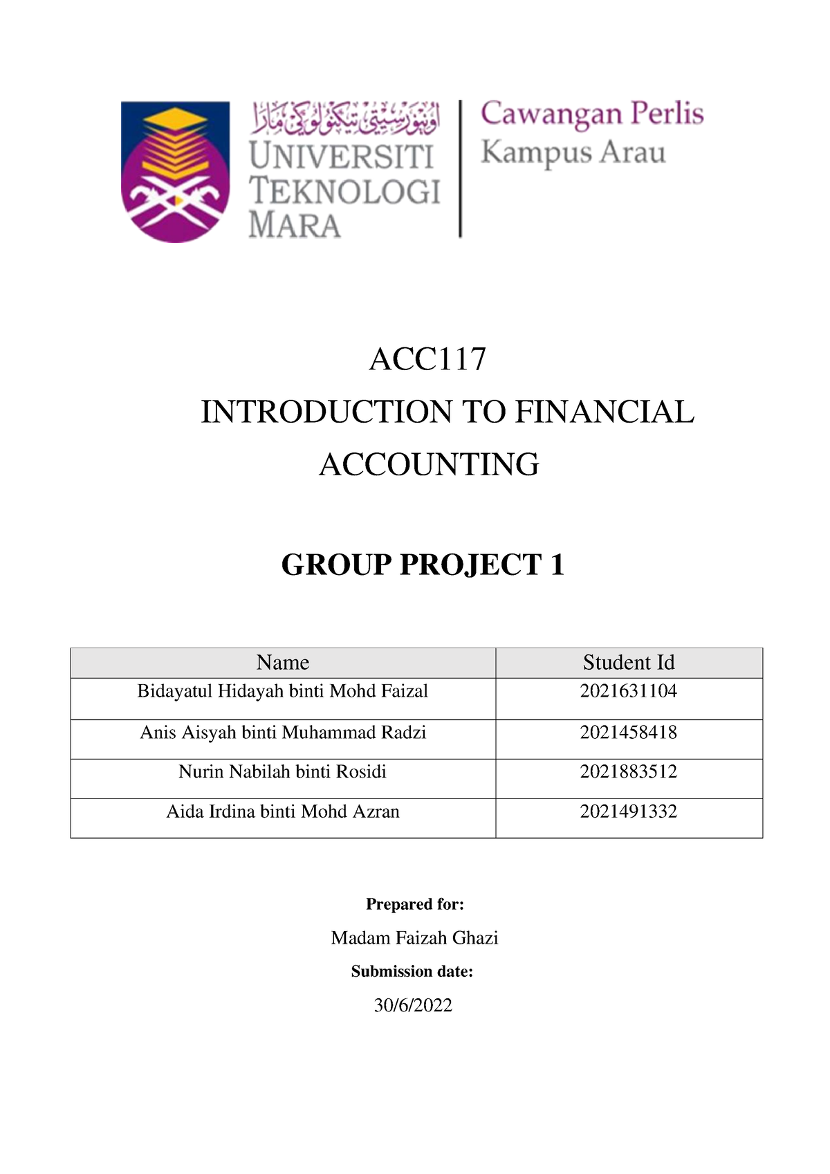 group assignment acc117 uitm