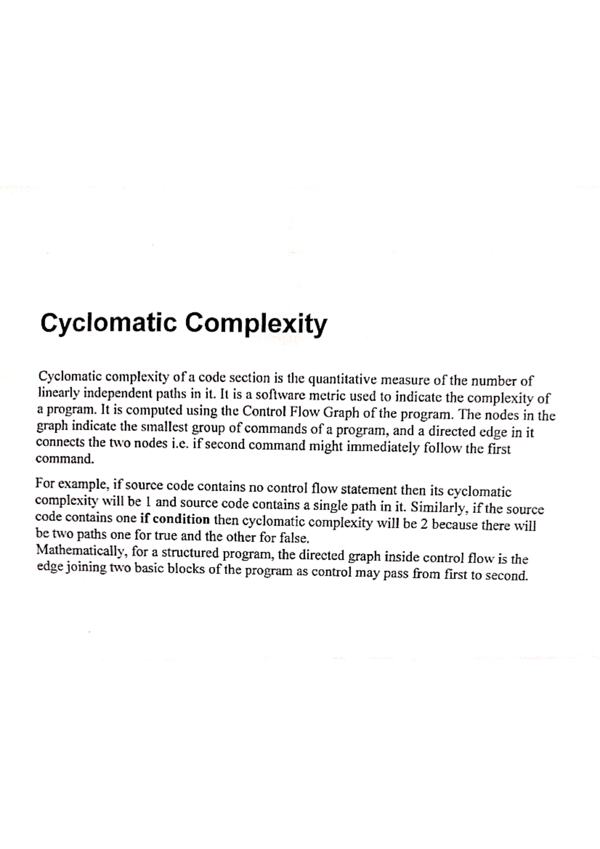 Cyclomatic Complexity - Computational logic - Studocu