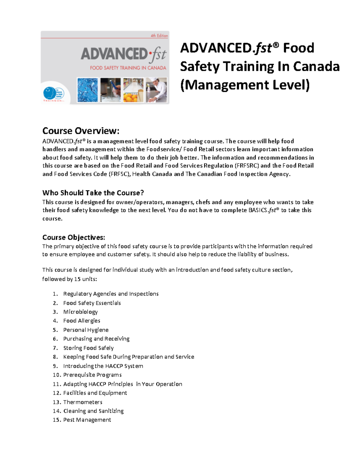 1107- Advanced 4th Final - Course Overview: ADVANCED. fst ® is a ...
