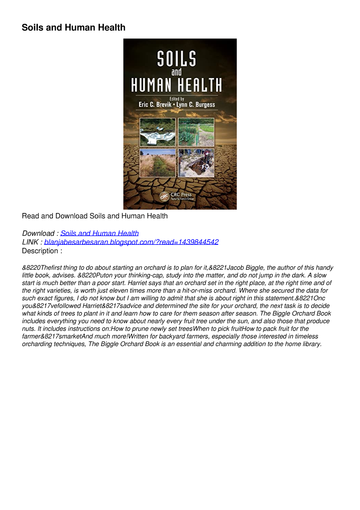 PDF Soils And Human Health Ebooks - Soils And Human Health Read And ...