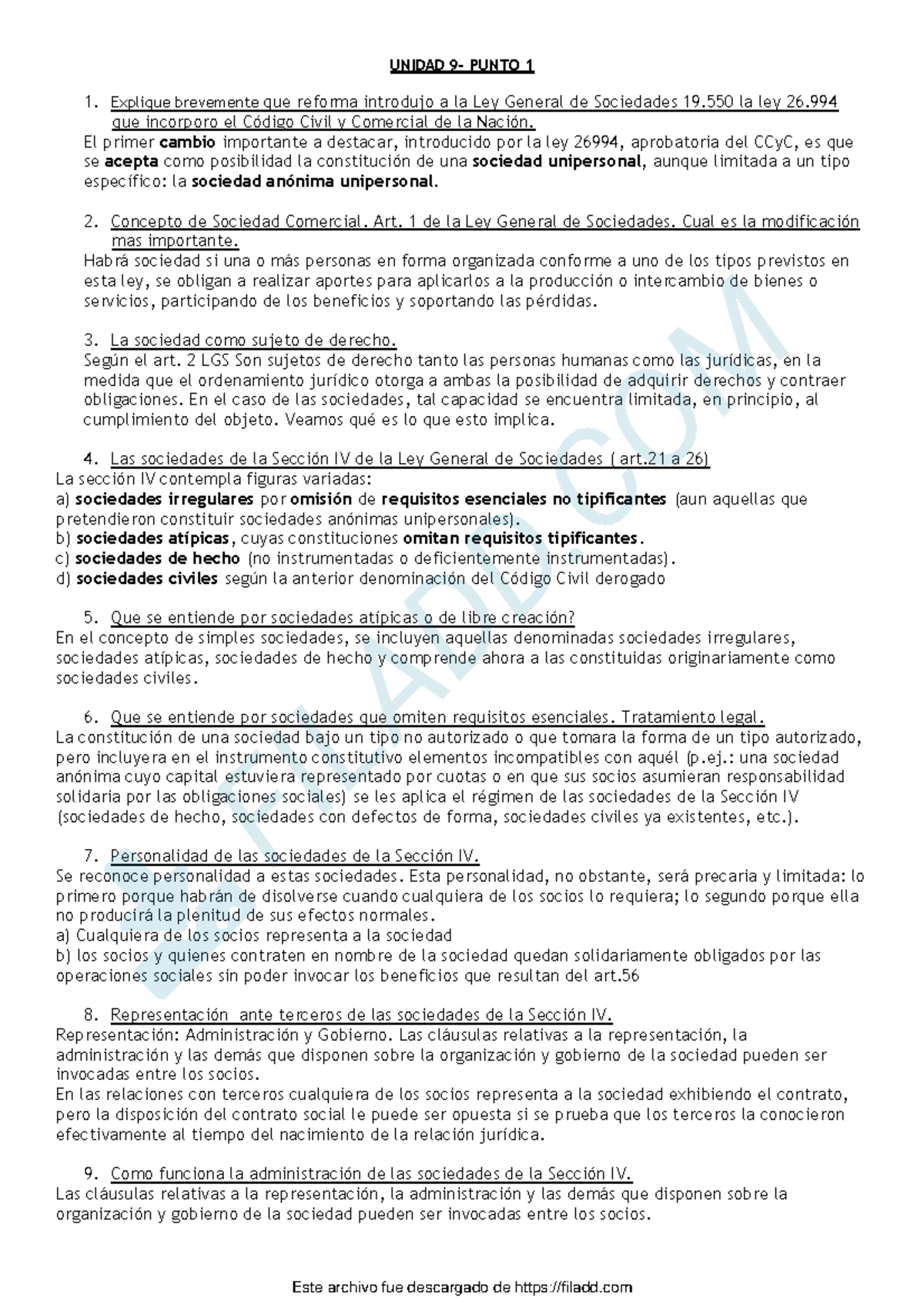 Unidad 9 - UNIDAD PUNTO 1 1. Explique Brevemente Que Reforma Introdujo ...