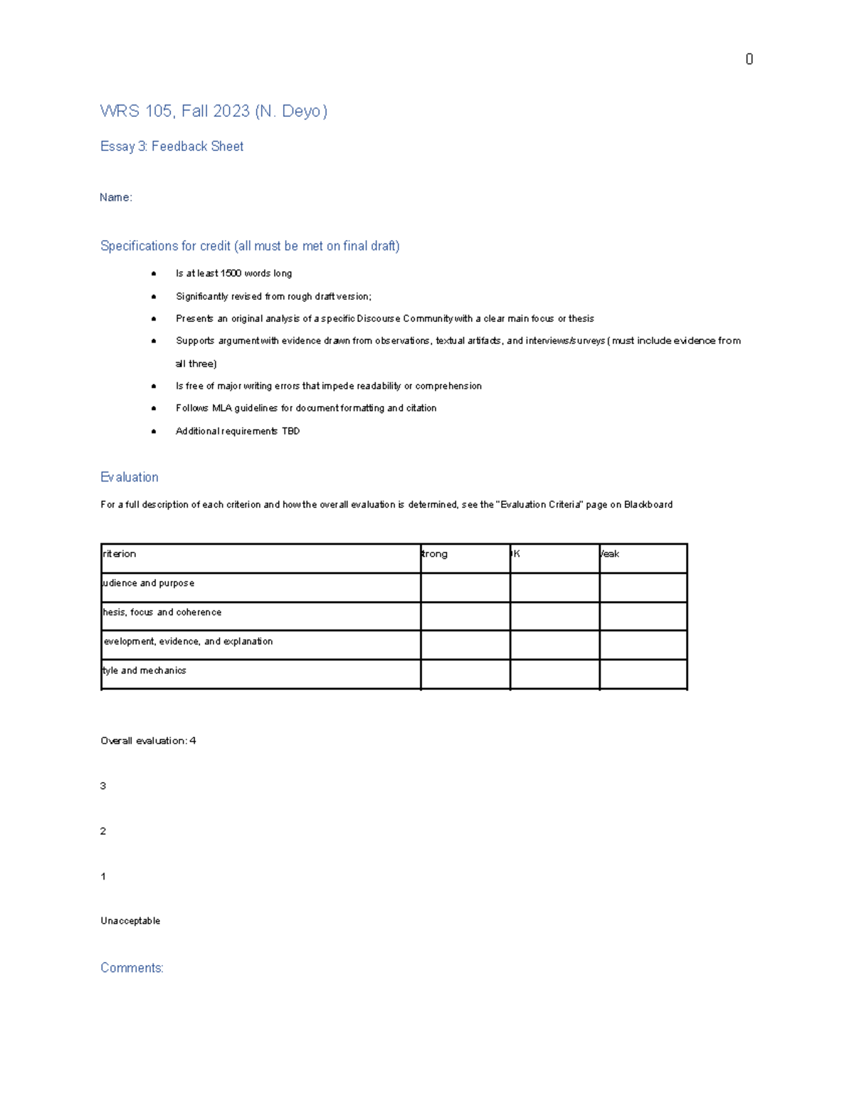 Avery discourse rough draft - 0 WRS 105, Fall 2023 (N. Deyo) Essay 3 ...