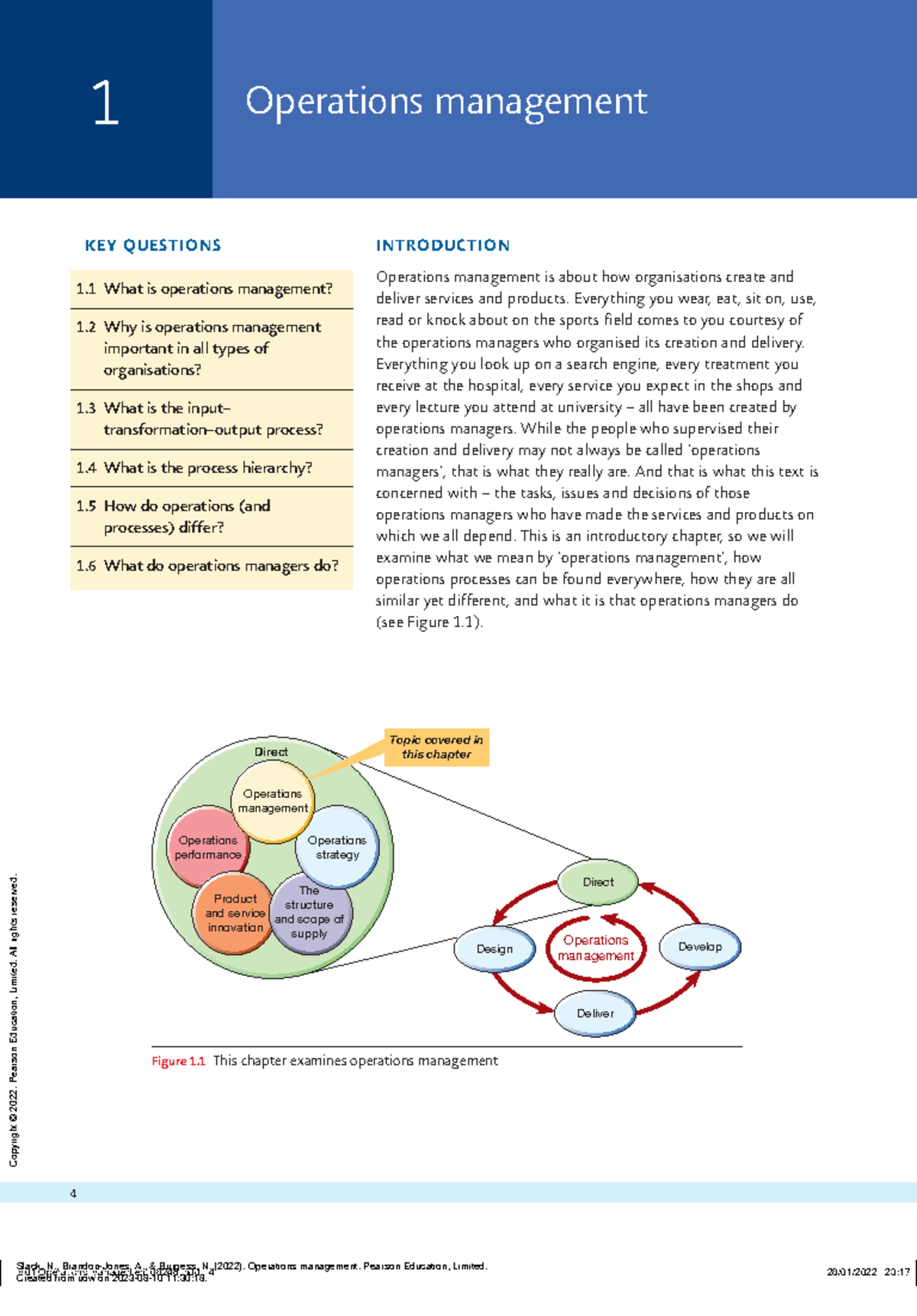 Chapter 1 - 4 1 ####### INTRODUCTION ####### Operations Management Is ...