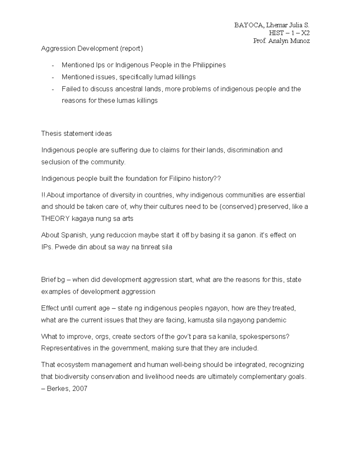 Aggression Development, its effects and causes - Essay on Video - HIST ...