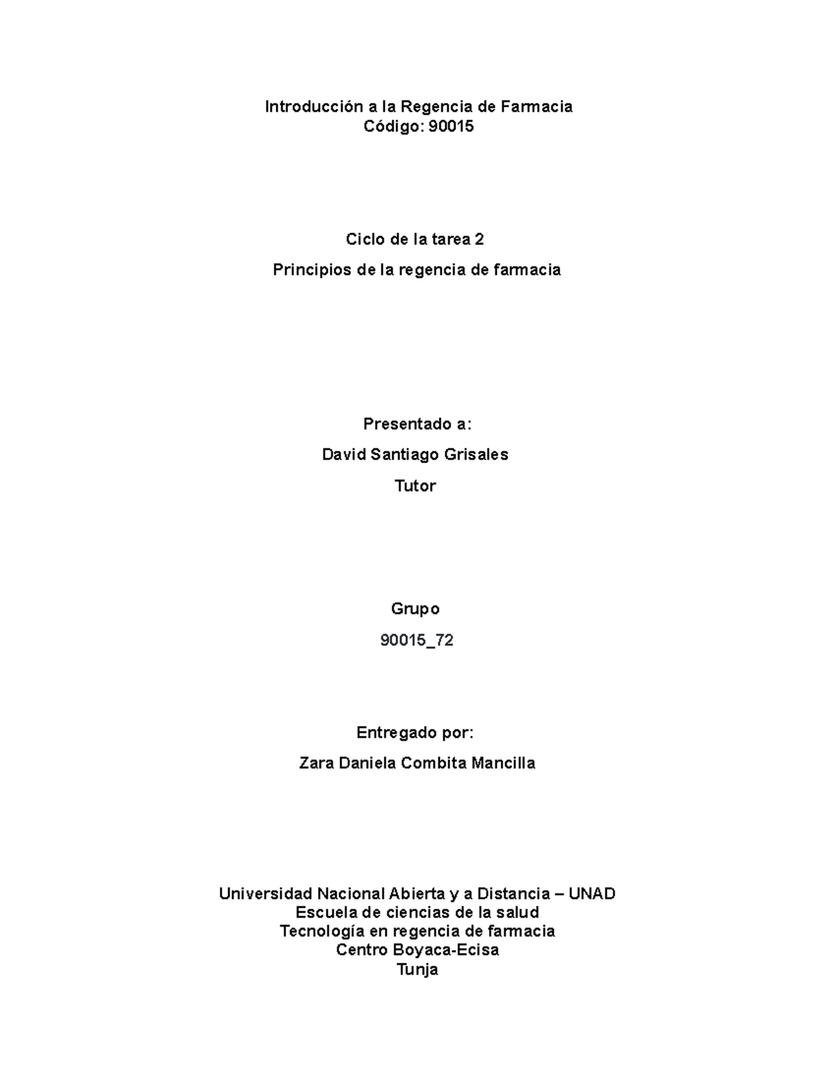 Ciclo de la tarea 2 regencia - Introducción a la Regencia de Farmacia ...