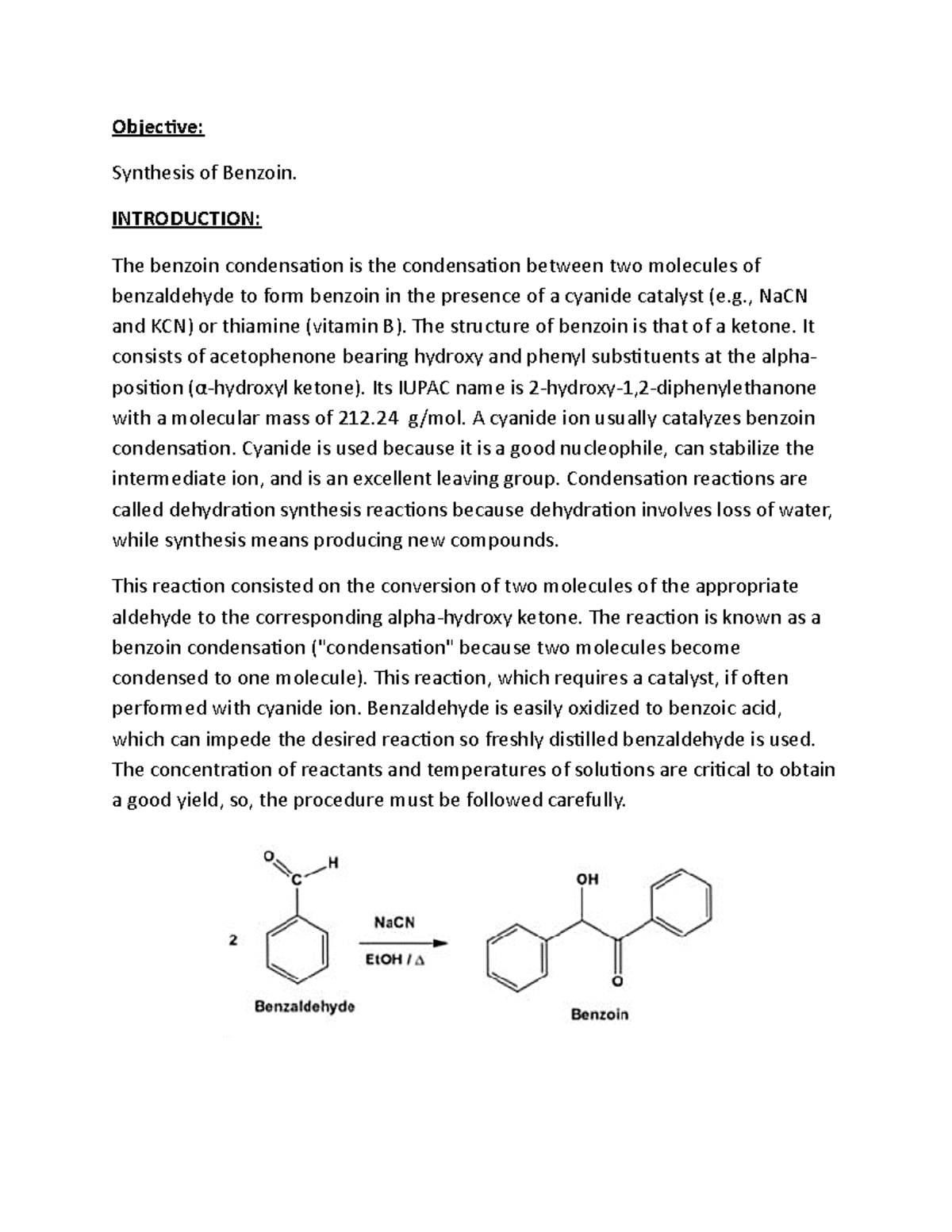 Benzoin Introduction The Benzoin Condensation Is The Condensation Between Two Molecules Of 0847