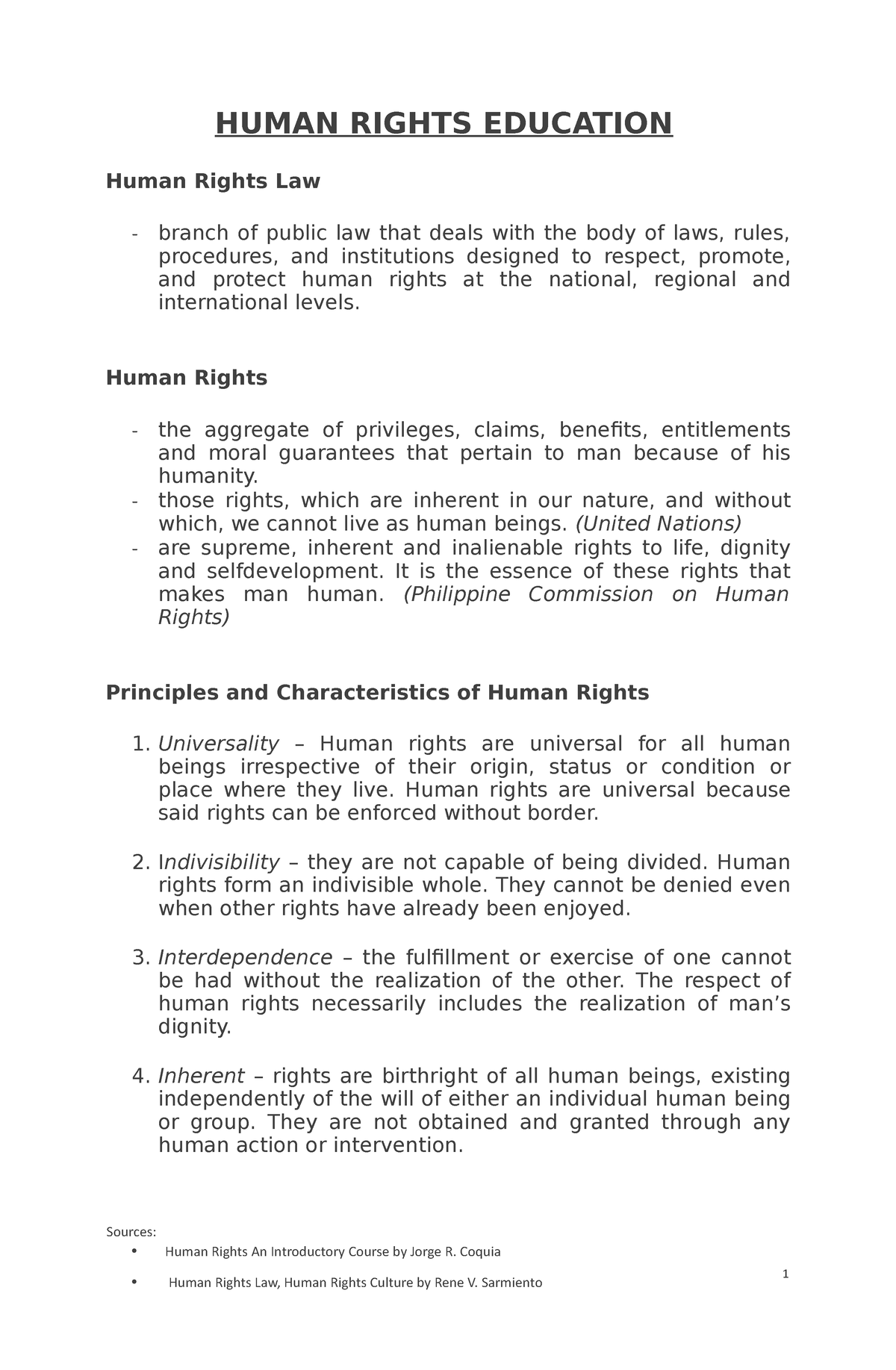 HRE- Finals - CRIM - HUMAN RIGHTS EDUCATION Human Rights Law branch of ...