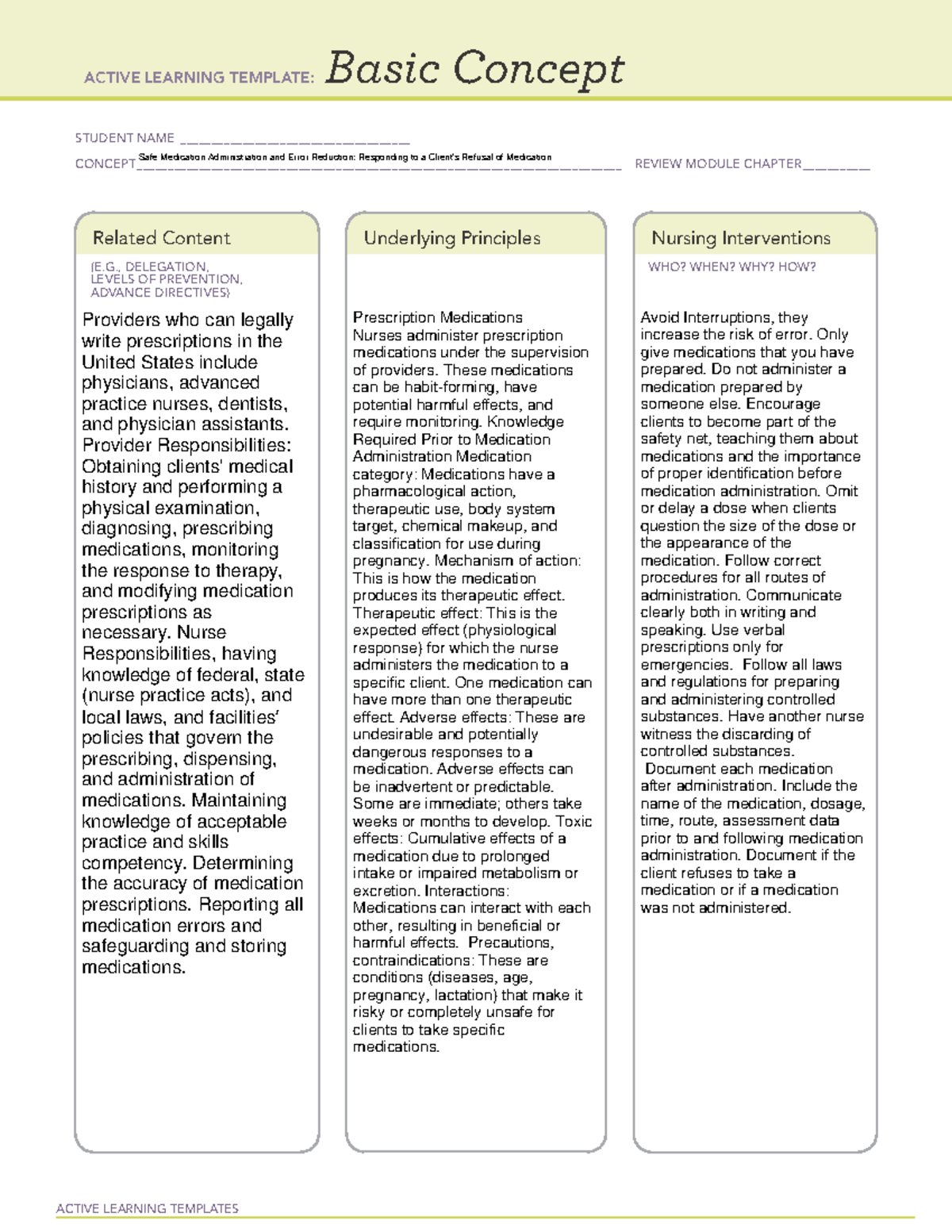 Safe Medication Administration and Error Reduction: Responding to a ...