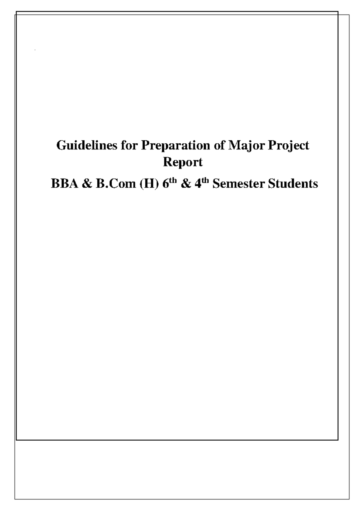 Project Guidelines - Guidelines For Preparation Of Major Project Report ...