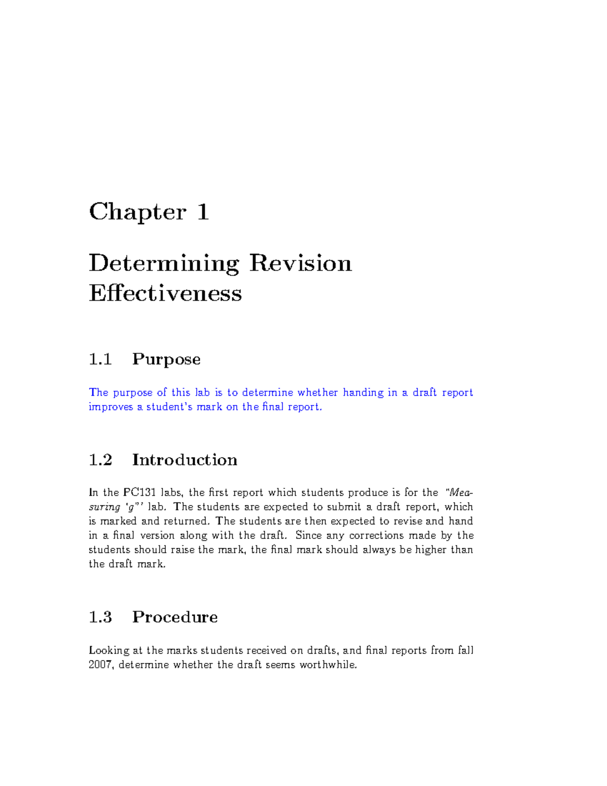 Tutorial work - Chapter 1 - Determining revision effectiveness lab ...