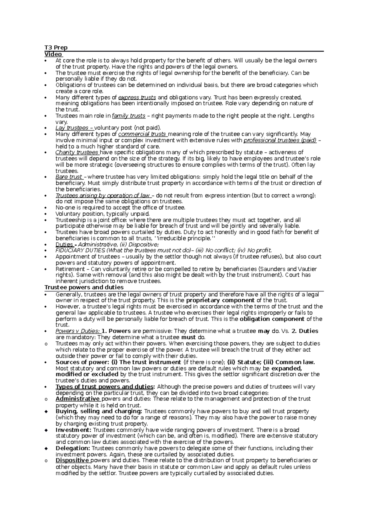 Trustees and Trustee Duties - T3 Prep Video At core the role is to ...