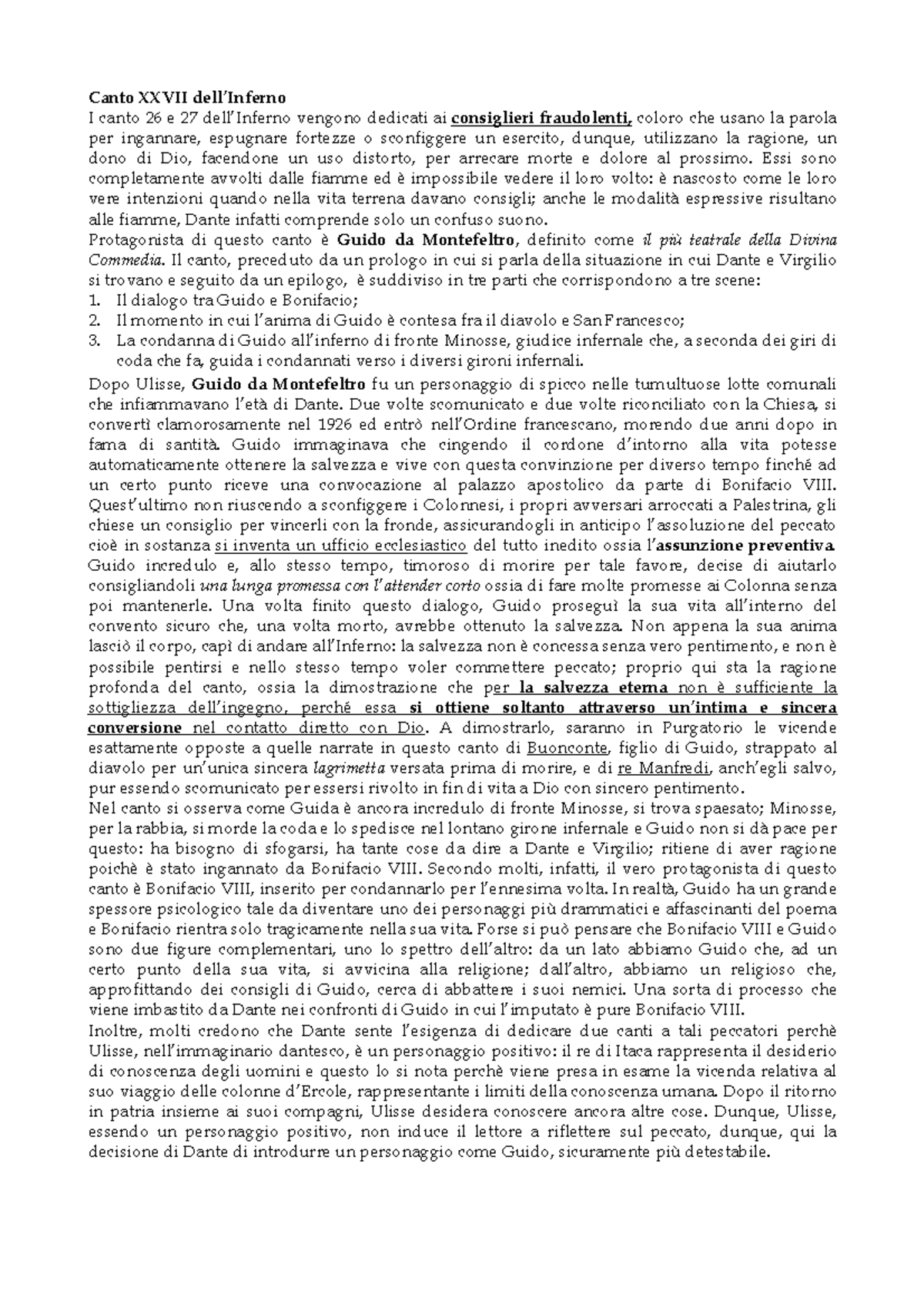 Canto 27 Canto XXVII dell’Inferno I canto 26 e 27 dell’Inferno