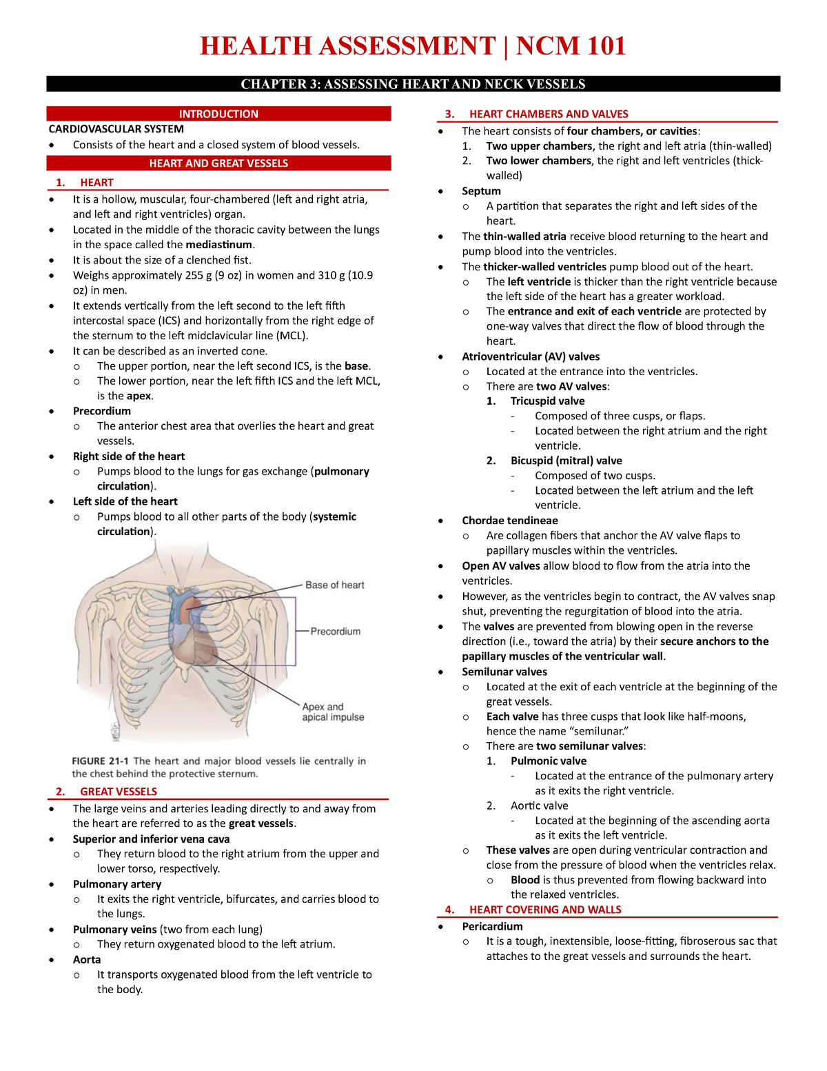 Assessing Heart And Neck Vessels - CHAPTER 3: ASSESSING HEART AND NECK ...