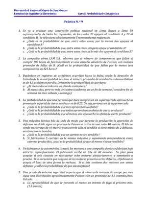 Práctica Nº 06-7 Probabilidades Fac Ingeniería Electrónica - Facultad ...