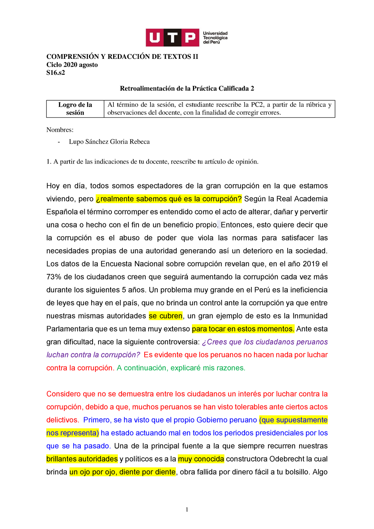 S16 S2 Resolver Ejercicio Formato 1 ComprensiÓn Y RedacciÓn De