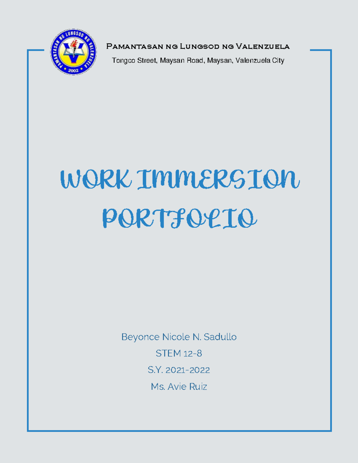 Sadullo WORK Immersion Portfolio 1 - WORK IMMERSION PORTFOLIO Beyonce ...