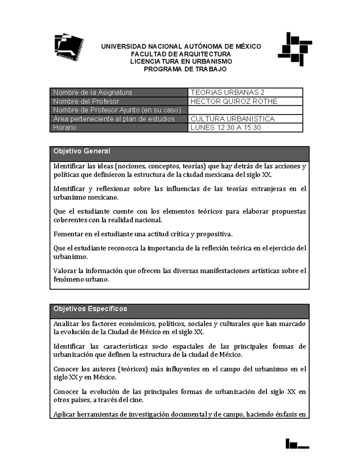 Lurb teorias urbanas ii - UNIVERSIDAD NACIONAL AUTÓNOMA DE MÉXICO ...