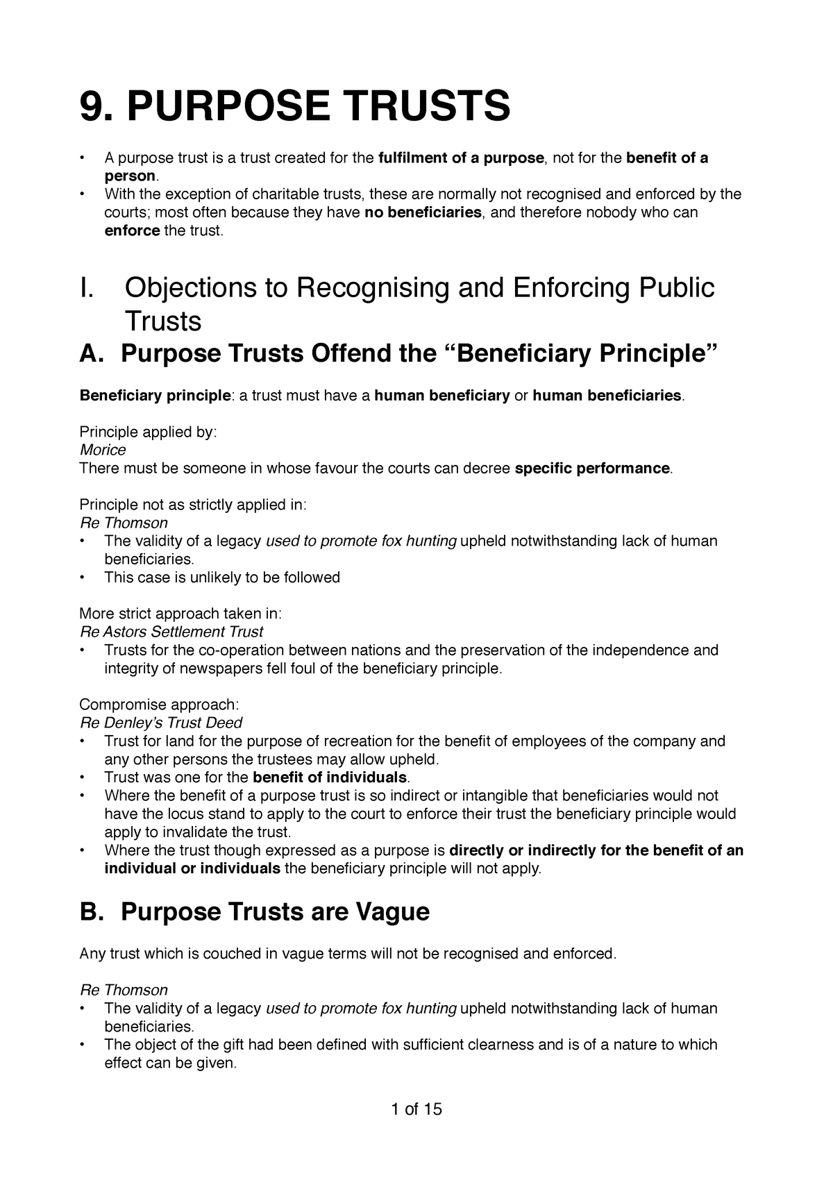 purpose-trusts-detailed-notes-9-purpose-trusts-a-purpose-trust-is