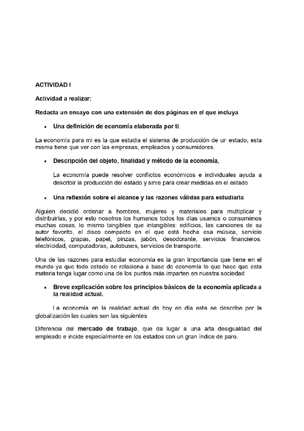 Actividad I Redacta Un Ensayo Con Una Extensi N De Dos P Ginas En El Que Incluya Studocu