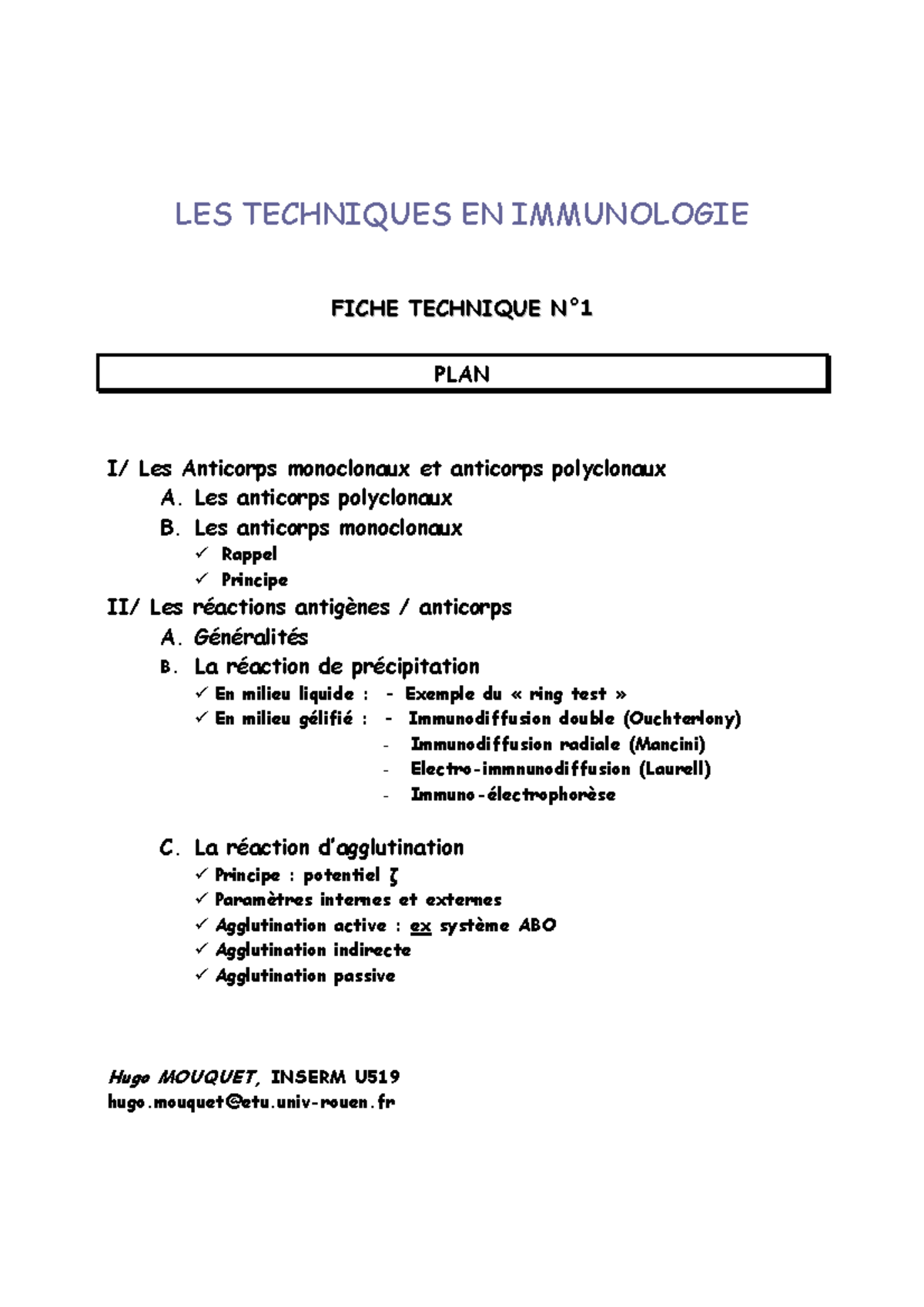 Technique Immunologie En Laboratoire - ####### LES TECHNIQUES EN ...