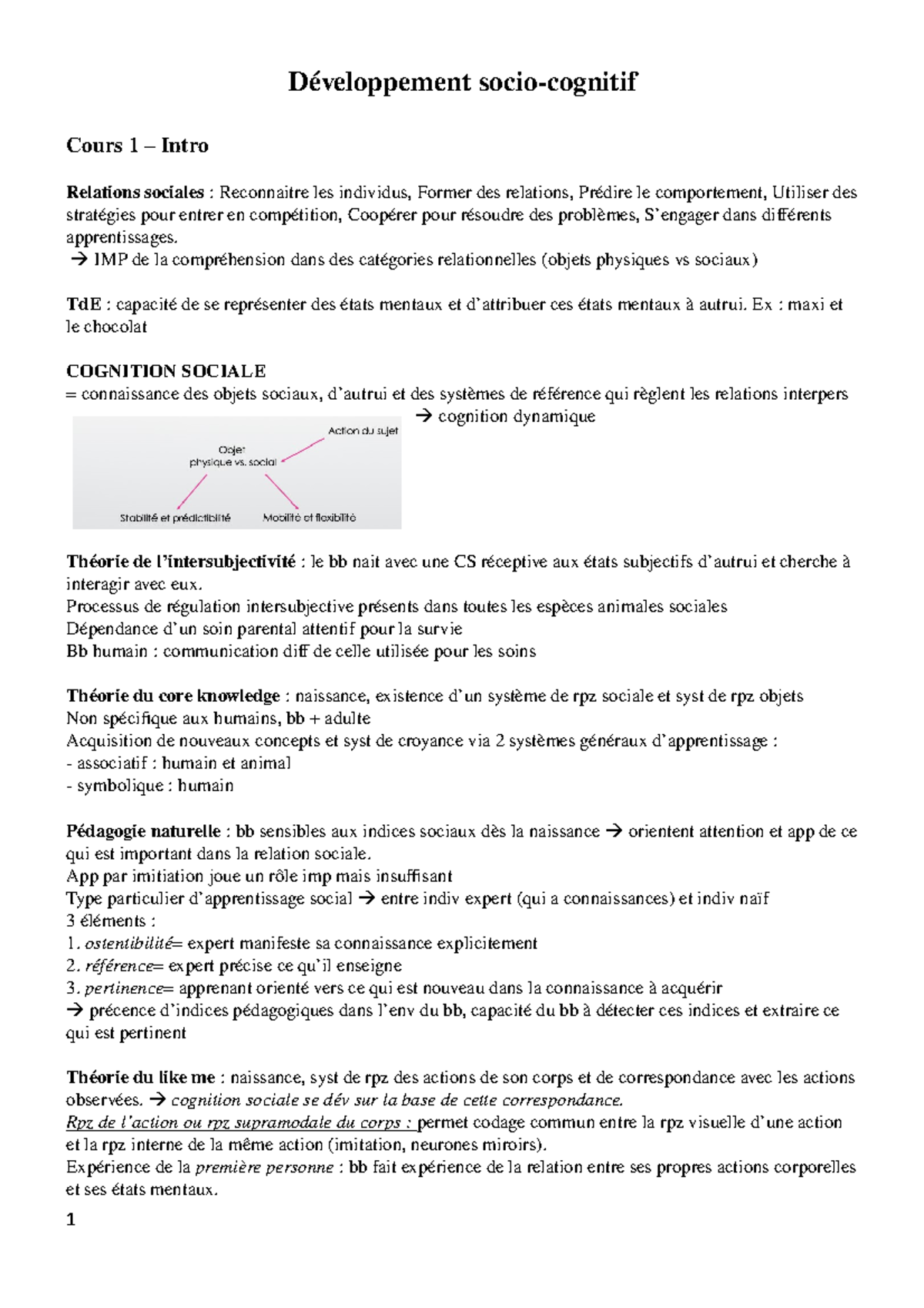 Developpement Socio Cognitif 7210g Unige Studocu