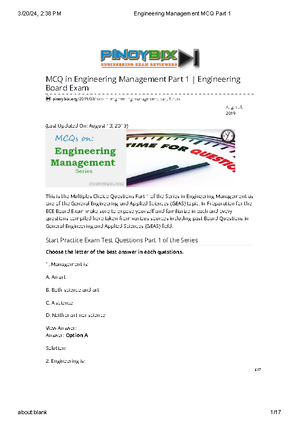 EM - Reviewer - Introduction to Engineering Management “Engineers are ...