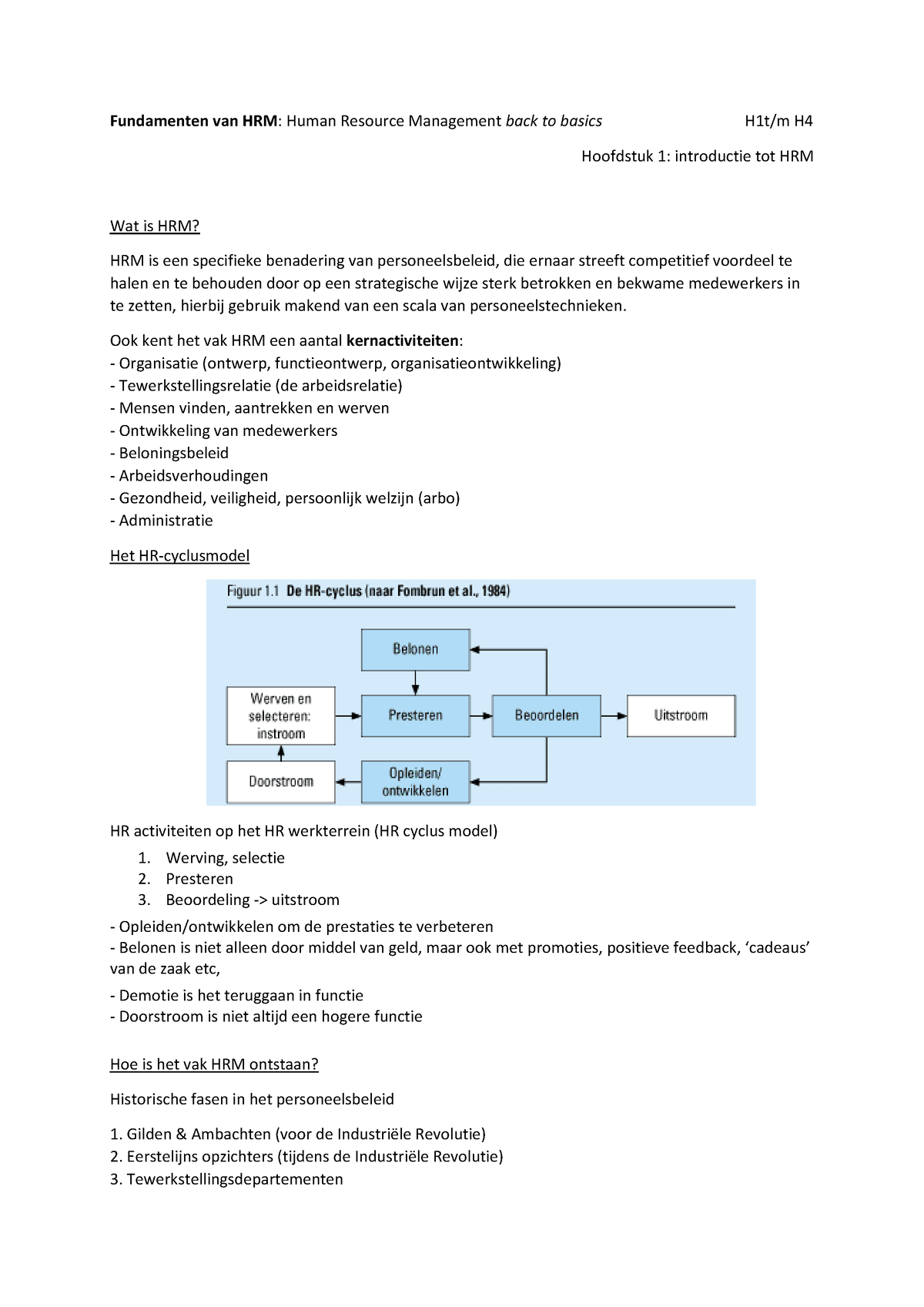 HRM 1 Tentamenstof Samenvatting - Fundamenten Van HRM: Human Resource ...